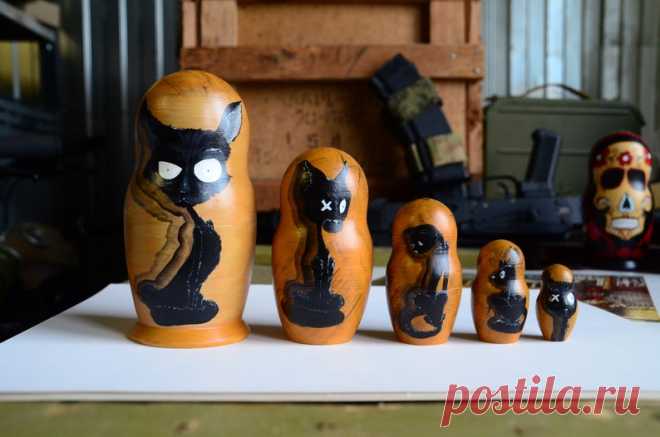 Русская Матрешка Бабушка Деревянные вложенные куклы Кошки на | Etsy