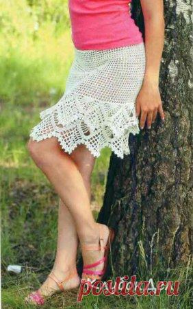 Кремовая юбка крючком. Схемы вязания юбки крючком для женщин