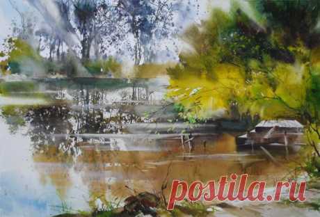 Илья Ибряев. Акварель.