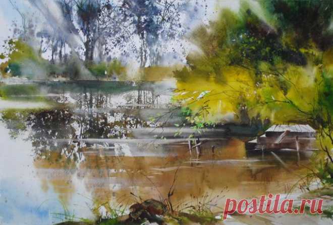 Илья Ибряев. Акварель.