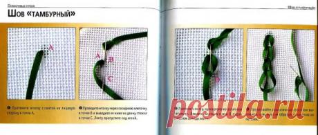 Техника исполнения швов в вышивке лентами / Вышивка / Вышивка лентами