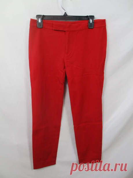 Ralph Lauren Pants Womens 4 Red Dress Straight Leg Flat Front Zip Cotton | eBay