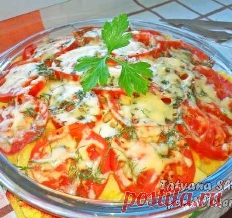 Запеканка с картофелем, помидорами и сыром