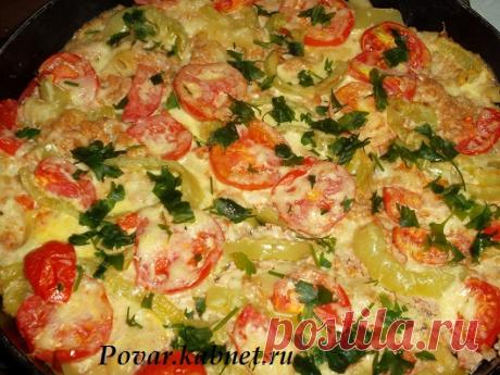 Макаронная запеканка с фаршем и яйцами | Вкусные Рецепты