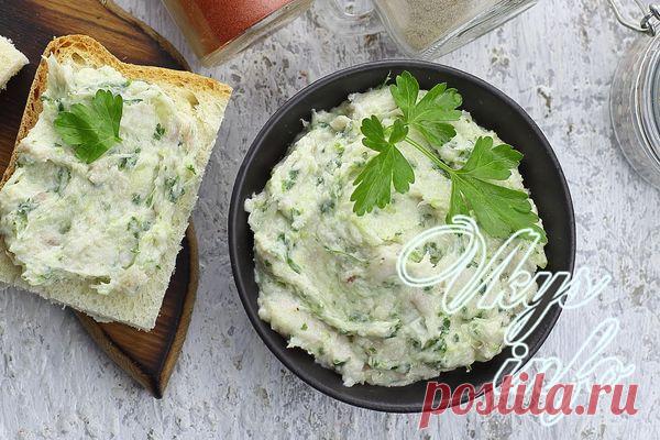 Паштет из сала с чесноком и зеленью