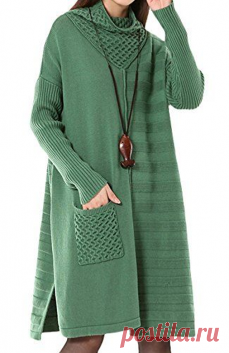 Интересное сочетание узоров и конструкции изделия Подойдет для многих типов фигур | Вязание в радость | Дзен