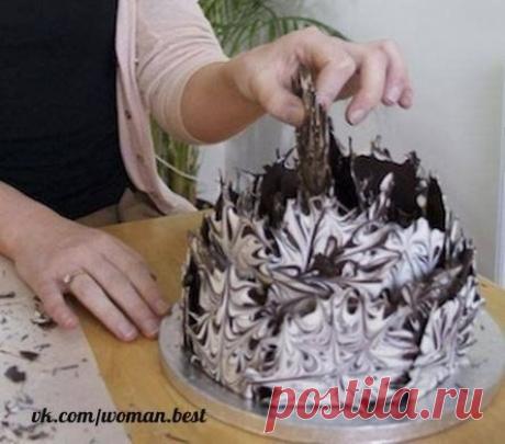 Шоколадный взрыв. Украшаем торт