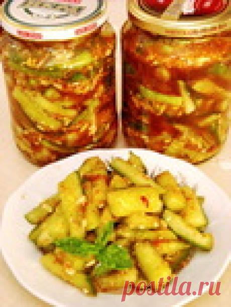 Кисло-сладкие огурцы с кунжутом (заготовка на зиму)