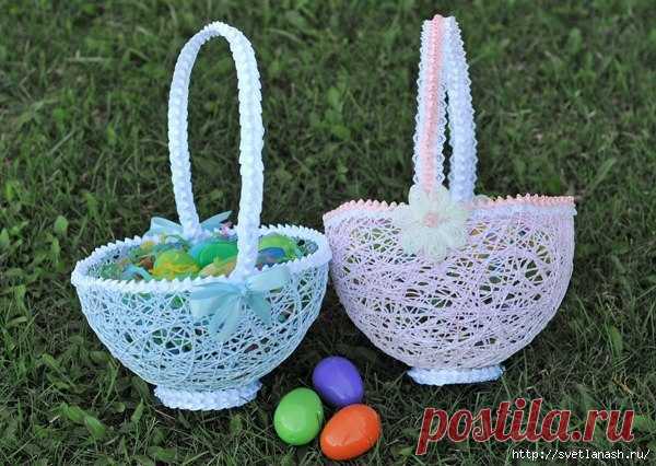 Нарядные пасхальные корзиночки своими руками
