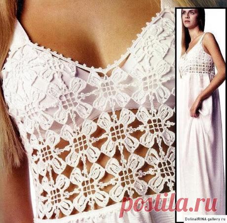 Вязание крючком + ткань. (Идеи из интернета) / Вязание крючком / Женская одежда крючком. Схемы.