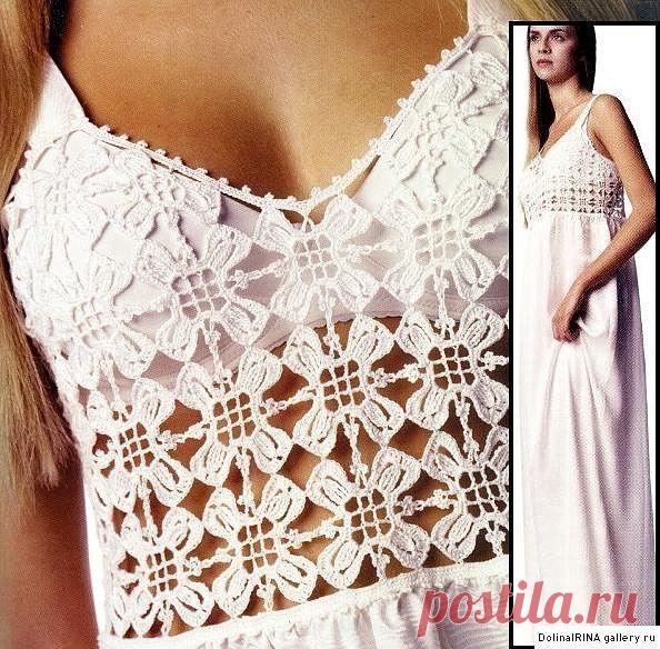 Вязание крючком + ткань. (Идеи из интернета) / Вязание крючком / Женская одежда крючком. Схемы.