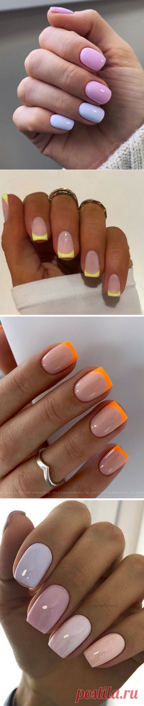 Неоновый, желтый и голубой - летний маникюр 2020 | PUDRA.fashion | Яндекс Дзен