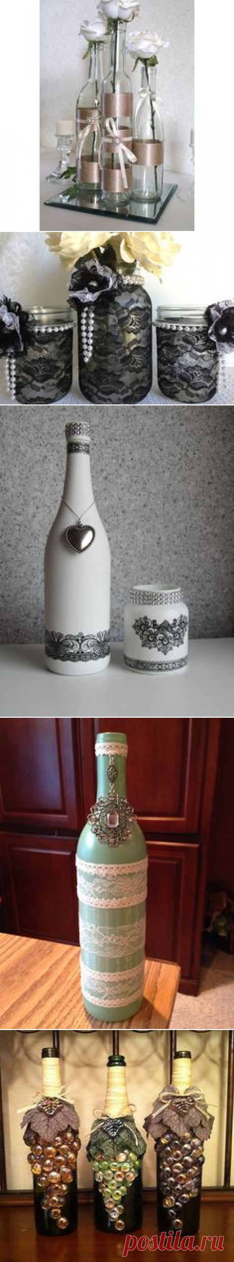SET3 Decorated Wine Bottle Centerpiece Vintage by DazzlingGRACE | bodas