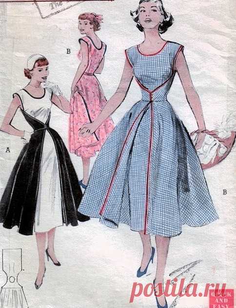 butterick 4790 и 6836- легкое платье с запахом - Нью-Лук 50-тые
