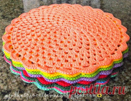 Яркие салфетки, вязанные крючком. Дом рукоделия. Handmade, дизайн и декор
