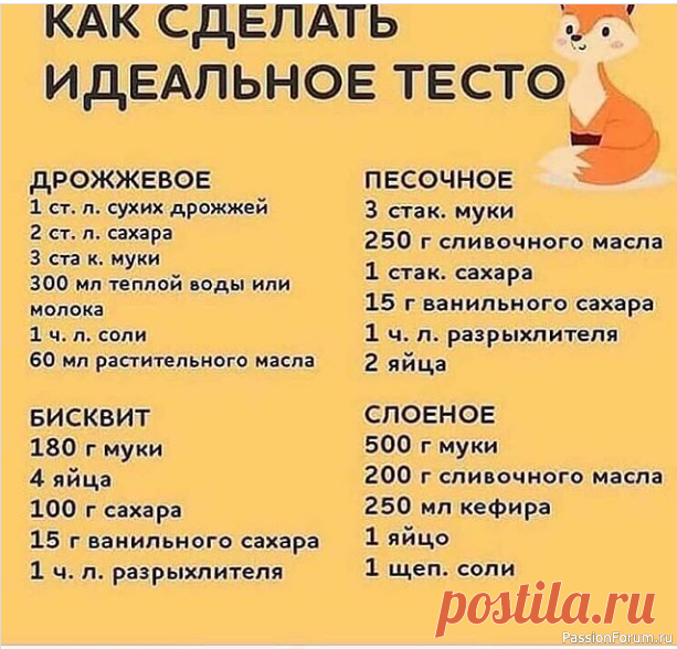 Шпаргалка кулинара