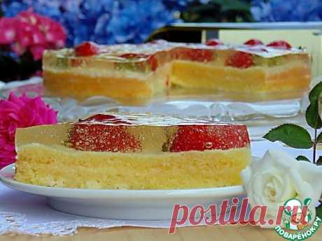 Торт с лимонным курдом &quot;Клубника в шампанском&quot; Кулинарный рецепт