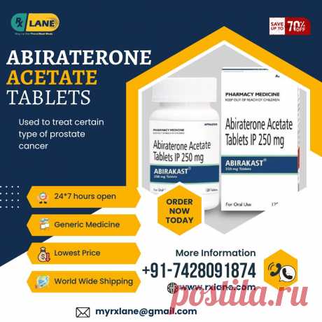 Thanks for visit and give a valuable time, if you want to Purchase Abiraterone 250mg Tablets Malaysia please contact us on: Call/WhatsApp: +91-7428091874, Mail to: myrxlane@gmail.com, Web: www.rxlane.com.