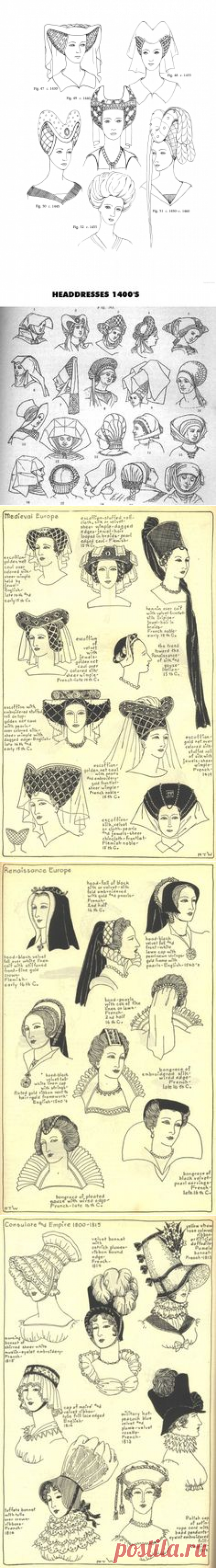 Womens Hats, Headdresses and Hairstyles: With 453 Illustrations, Medieval ... - Georgine de Courtais - Google Books | Medieval | Средневековый, Кни…