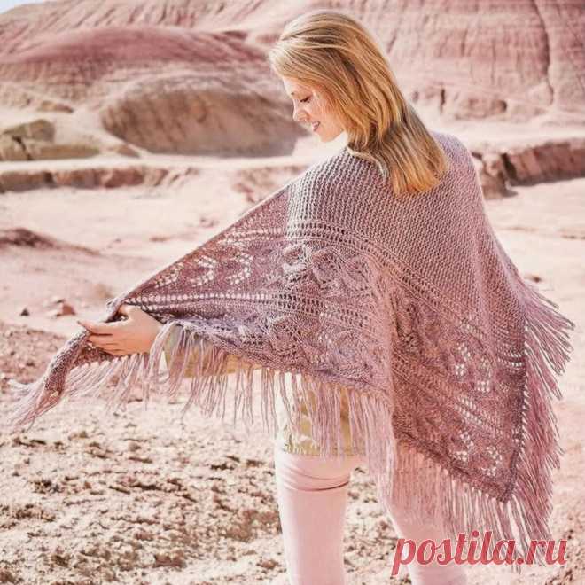 Красивые осенние аксессуары: 5 шалей спицами | Paradosik_Handmade Пульс Mail.ru Женские шали спицами. 5 несложных платков, с подробным описанием, схемами вязания и выкройками.