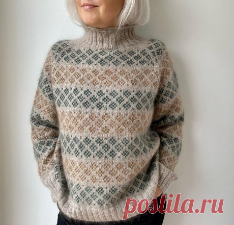 ​Изысканный жаккардовый узор для свитера