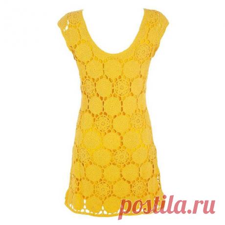 Летнее платье/туника из круглых мотивов