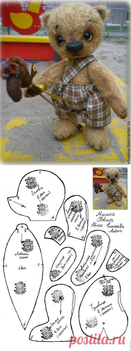 Авторские Куклы Игрушки˙·•●♥๑MariaDolls๑♥●•
выкройка мишки·