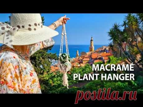 Macrame Plant Hanger Design with 2 Rings and Beads
