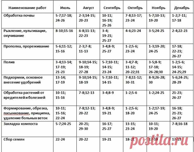 Лунный посевной календарь на 2017 год — 6 соток