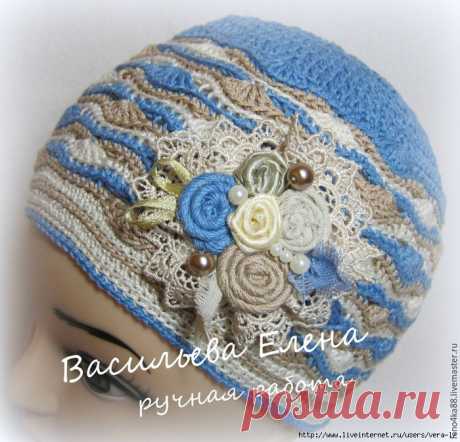 Вяжем крючком шапочку «Джинсовая тема»