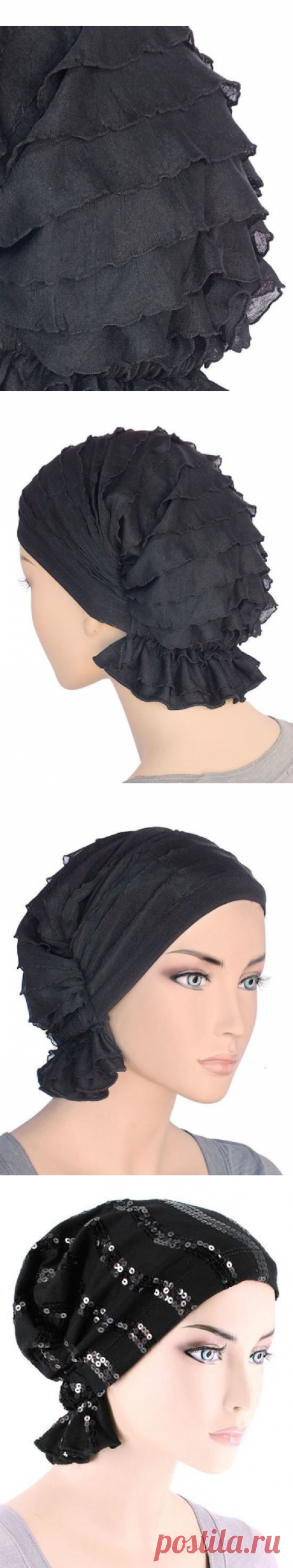 Chemo Cap: The Abbey Cap® in Ruffle Black – Chemo Fashion Scarf