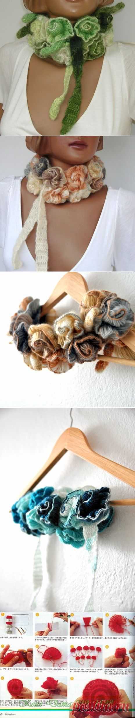 НЕЖНЫЕ ШАРФИКИ ИЗ НЕЖНЫХ РОЗ