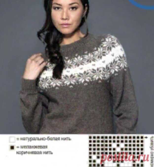 Свитера с жаккардовой кокеткой.Схемы прилагаются. | Всё в жизни связано. | Яндекс Дзен