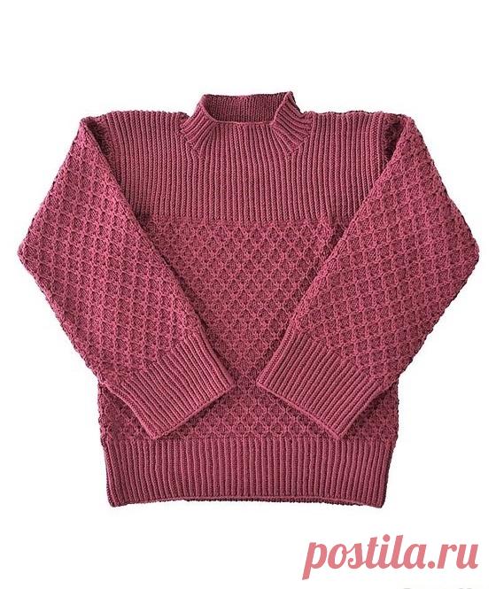 Стильный свитер спицами