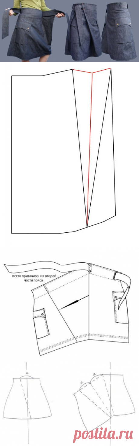 Materiales gráficos Gaby: Falda en jeans muy original con moldería para confeccionarla