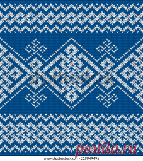 Celtic Ornamental Embroidery Knitting Vector Seamless: стоковая векторная графика (без лицензионных платежей), 219949495