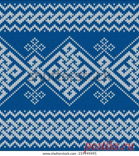 Celtic Ornamental Embroidery Knitting Vector Seamless: стоковая векторная графика (без лицензионных платежей), 219949495