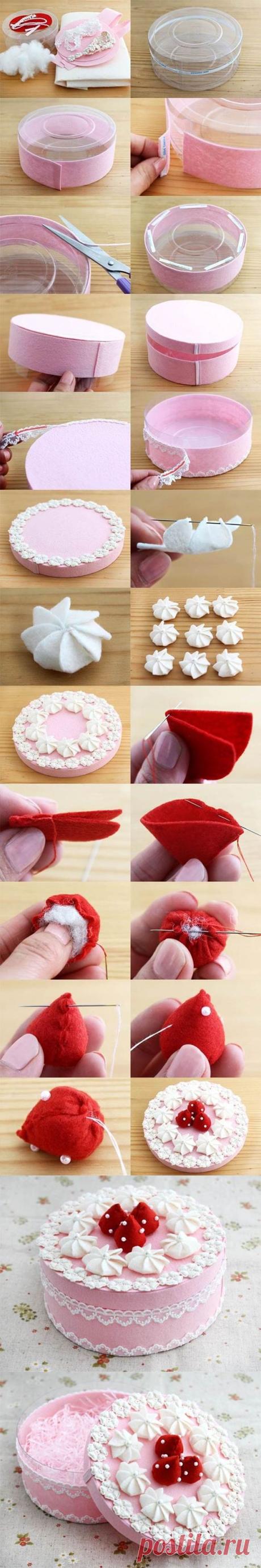 DIY Beautiful Gift Box Decorated Like a Cake