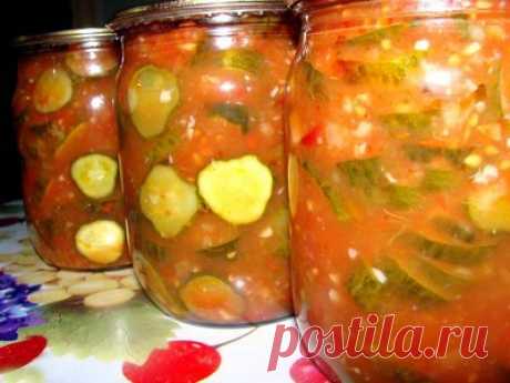 Маринованные огурцы в томатном соусе. Заготовки.