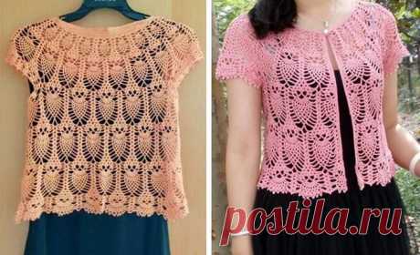 Crochet Sweater: Crochet Sweater - Gorgeous Pineapple Lace