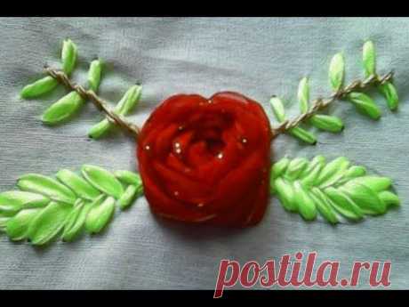 Kreasi sulam pita-Cara membuat bunga mawar dari pita-How to make roses from ribbon
