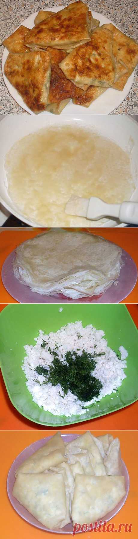 Уголки с сыром и зеленью из теста &quot;Брик&quot; | Четыре вкуса