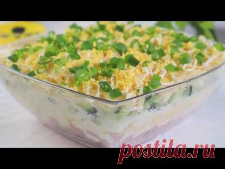Быстрый и вкусный салат с колбасой на праздничный стол и не только