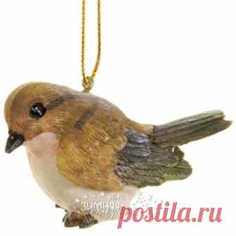 Елочная игрушка Птичка Зяблик 7 см, подвеска, Breitner