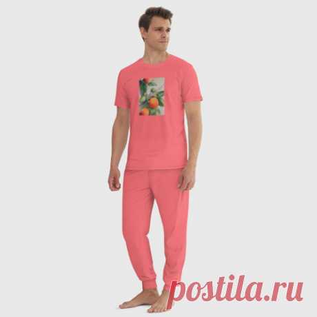 Мужская пижама хлопок Абрикос арт - купить по цене 2785 руб в интернет-магазине Всемайки, арт 3340375