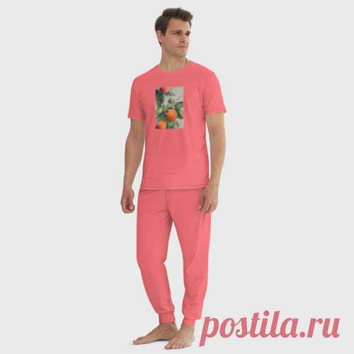 Мужская пижама хлопок Абрикос арт - купить по цене 2785 руб в интернет-магазине Всемайки, арт 3340375