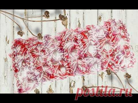 Перуанский узор брумстик спицами.