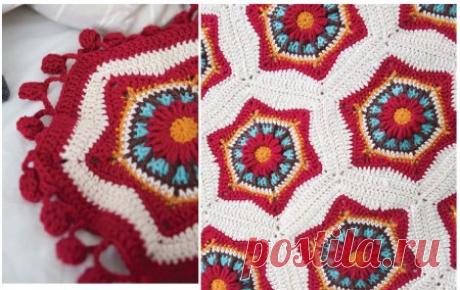 Покрывало крючком из мотивов