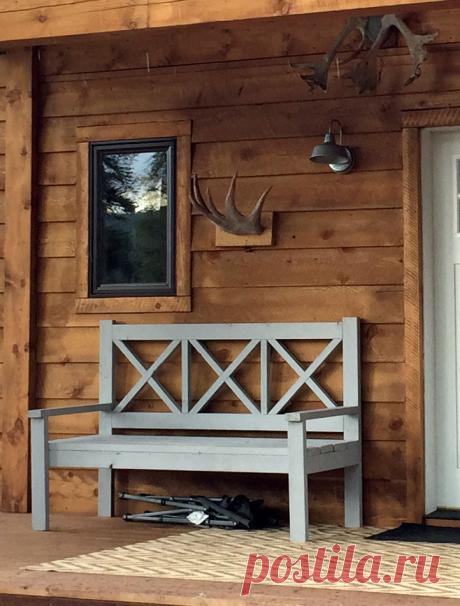 Ana White | Build a Large Porch Bench - Alaska Lake Cabin | Free and Easy DIY Project and Furniture Plans
