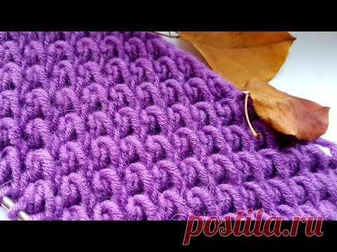 Вяжем объёмный фоновый узор спицами 🌺 knitting pattern.